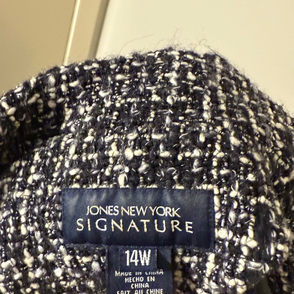 Jones New York Women's Tweed Blazer - Black and White - Picture 5 of 8